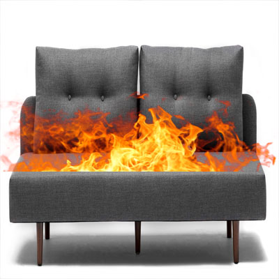 Muebles - Inflamabilidad de los muebles tapizados - Parte 2 (equivalente de fuego equivalente)