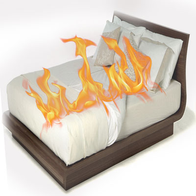 Оценка воспламеняемости постельных принадлежностей - источник воспламенения, тлеющая сигарета